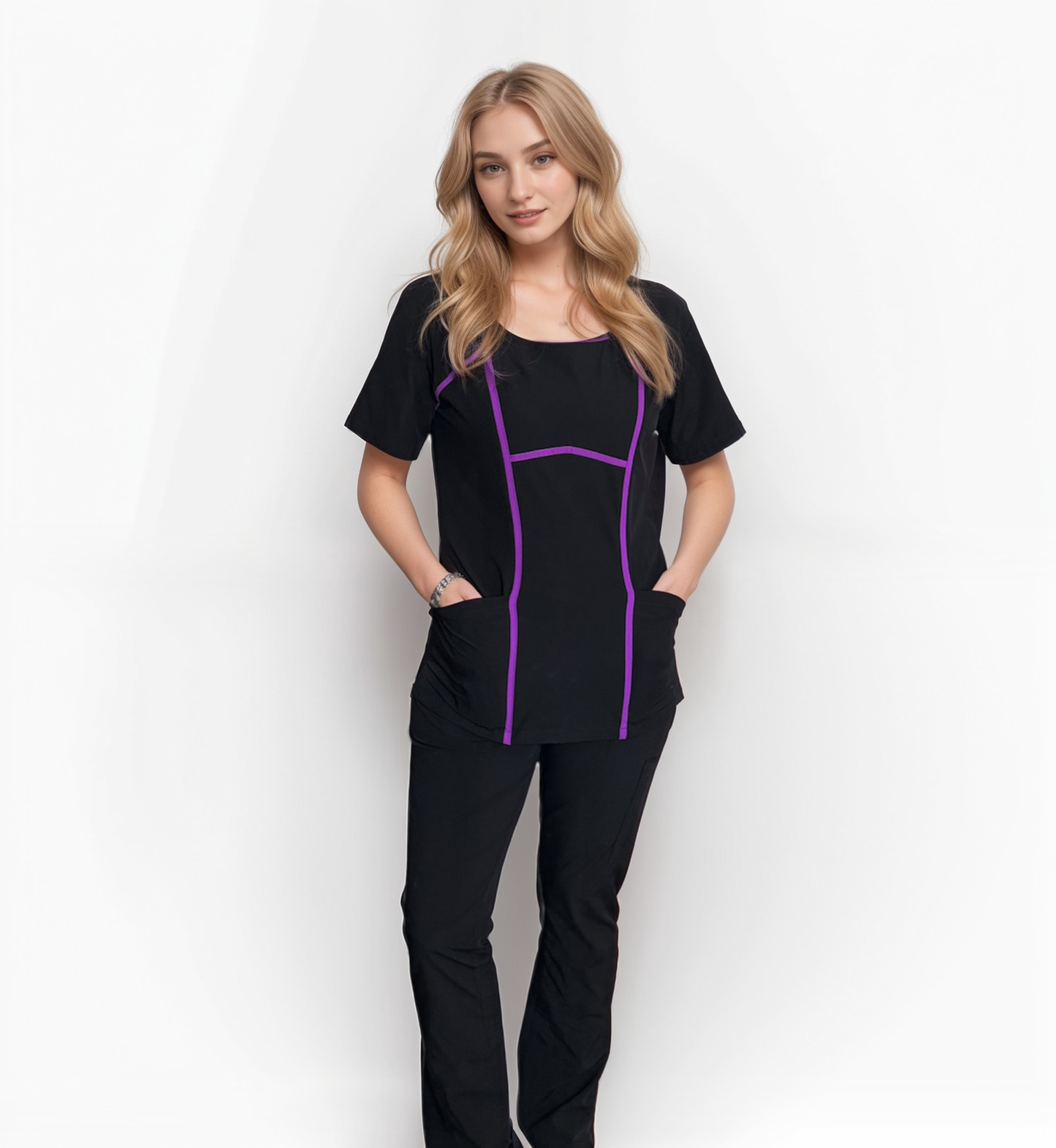 Shang-Chi Smock Black with Purple Detailing